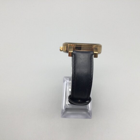 MVMT Watch Women 38mm Gold Tone Date Black Leather Band New Battery - Picture 7 of 16